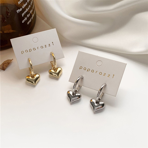 Pendientes de corazón de amor para mujer, aretes adorables, Piercing de Color oro, gota, joyería para niña ► Foto 1/6