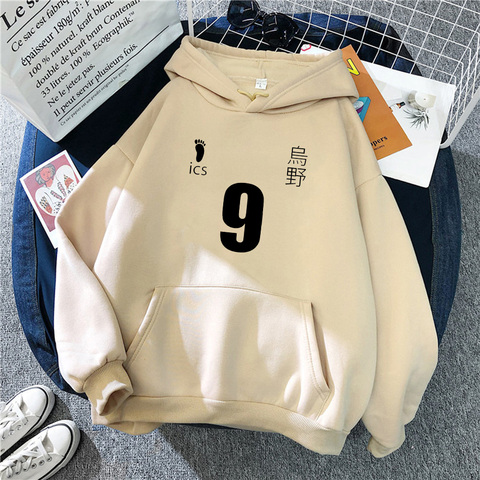 Sudadera con capucha para hombre, prenda deportiva masculina de talla grande, estilo coreano y cálido, estilo Kageyama Tobio, Haikyuu, Harajuku ► Foto 1/6