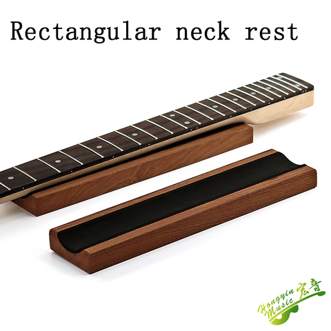 1 pieza de la guitarra Bass descanso del cuello Caul descanso del cuello madera Sapele cuello largo apoyo guitarra calado corcho forrado 297*70*20mm ► Foto 1/5