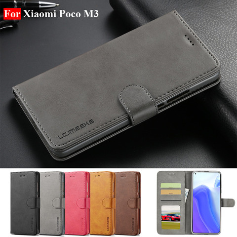 POCO M3-Funda de cuero Vintage funda de teléfono para Xiaomi POCO M3, carcasa magnética con tapa para Xiaomi POCO M3 ► Foto 1/6