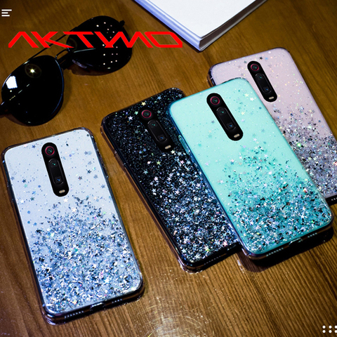 Funda de silicona suave brillante estrella para Xiaomi Red mi Note 7 8 8T K20 Pro mi 5X 6X A1 A2 A3 8 Lite 9 SE CC9 CC9E ► Foto 1/6