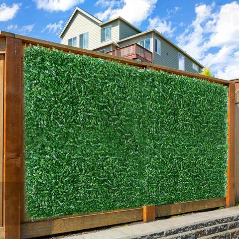 Simulación de cerca de privacidad Artificial práctica planta de césped multiusos decoración de pared cerca de hojas para patio de jardines ► Foto 1/6