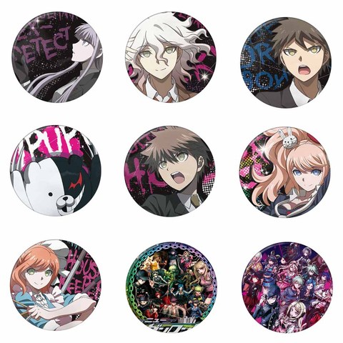 ¡Juego! Llaveros de Anime, insignia Danganronpa, alfileres, broche, decoración de mochila ► Foto 1/6