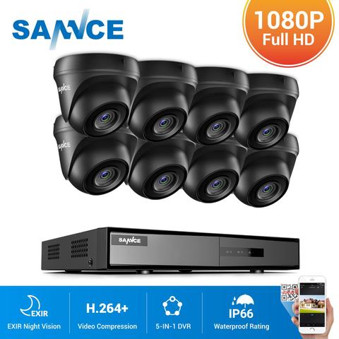 SANNCE 8CH 1080P Lite Video sistema de seguridad 5IN1 1080N DVR con 4X 8X 1080P al aire libre a prueba de vídeo CCTV cámaras de vigilancia ► Foto 1/6