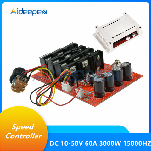 Interruptor de controlador de velocidad del Motor de CC PWM, regulador de voltaje de corriente DC 60A, 10-50V PWM, Módulo regulador de alta potencia 60A 12V 24V 36V 48V ► Foto 1/6