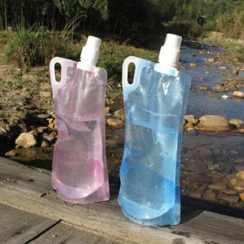 1l al aire libre plegable de plástico botella de agua potable bolsa vejiga deporte Bolsas para camping senderismo picnic ► Foto 1/6