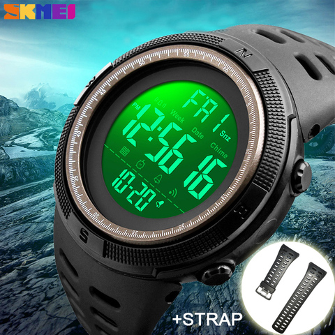 SKMEI-reloj Digital LED para hombre, cronógrafo deportivo, militar, resistente al agua, con correa, 1251 ► Foto 1/6