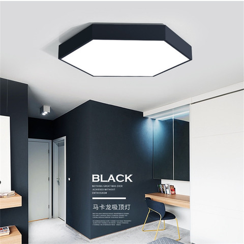 Lámpara LED de techo moderna para sala de estar, accesorio de iluminación, luces de dormitorio, lámpara Hexagonal nórdica para estudio y cocina ► Foto 1/6