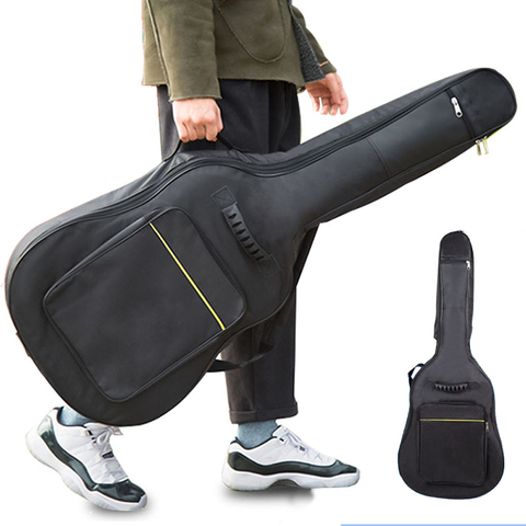 Funda de guitarra 600D, resistente al agua, doble correa, acolchada, negra, mochila con correa para hombro, funda de guitarra clásica para 40 