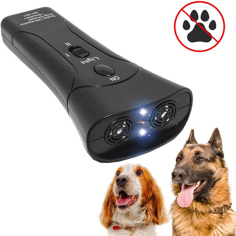 Espantaperros 3 en 1, entrenador aparato de entrenamiento ultrasónico LED, antiladridos, sin batería ► Foto 1/6