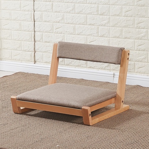 Asiento de madera Tatami Zaisu para sala de estar, silla para el suelo, ideal para juegos de meditación, lectura, ver TV, muebles ► Foto 1/6