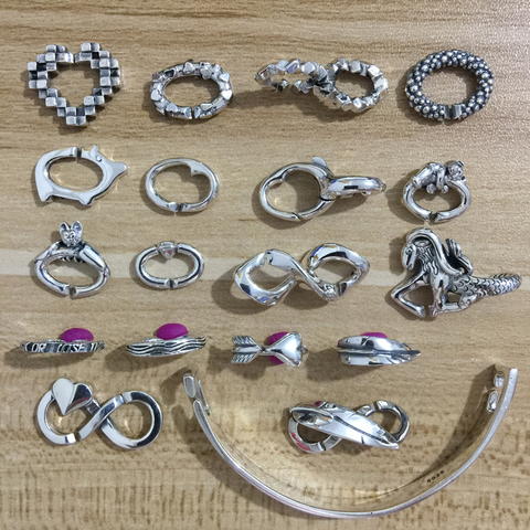 Pulsera de plata de primera ley con forma de pluma para mujer, brazalete, plata esterlina 925, Unión Europea ► Foto 1/3