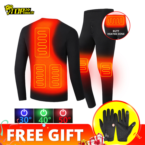 Chaqueta de motocicleta con calefacción para hombre y mujer, conjunto de ropa interior térmica con USB, traje eléctrico, ropa térmica para S-5XL de invierno ► Foto 1/6