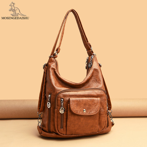 Bolso de hombro informal para Mujer, bolsa de diseñador, de cuero de calidad, bolsa de viaje de gran capacidad ► Foto 1/1