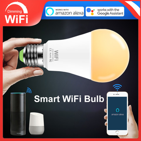 Bombilla LED inteligente Wifi E27 regulable bombilla LED 15W Compatible con Alexa Google asistente del hogar Control remoto por teléfono Inteligente ► Foto 1/6