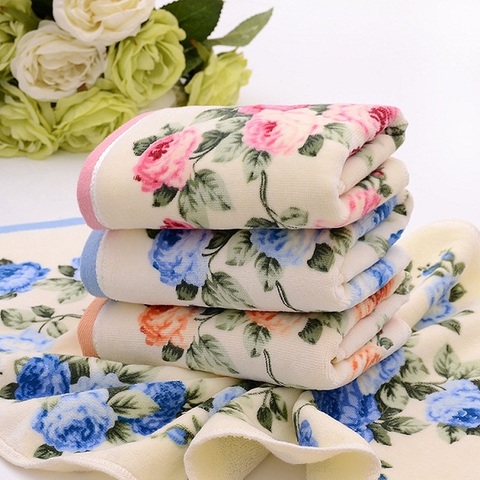 3 unids/lote 34*75cm 110g 100% algodón Toalla de cara 3 color peonía Floral Toalla de baño deportes Toalla de gimnasio de toalla de secado rápido de tela ► Foto 1/6