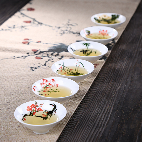 Jingdezhen-juego de té pintado a mano, tazas pequeñas de cerámica de tieguanyin para el hogar chino ► Foto 1/5