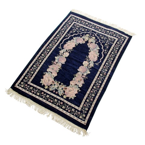 Alfombrilla de oración musulmana islámica, decoración para el hogar, cobija de oración, Alfombra de mesita de noche antideslizante con borlas, 70x110cm, nuevo ► Foto 1/6