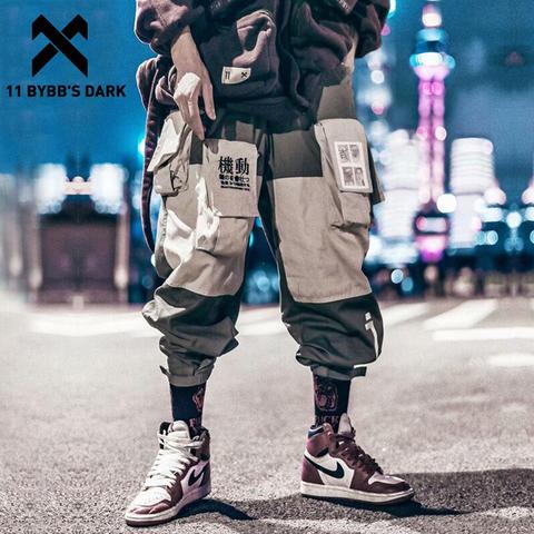 11 BYBB'S, pantalones Cargo con bolsillos de almazuela oscuros para hombre, pantalón de chándal Harajuku Hip Hop para hombre, pantalones de pista corredores, ropa de calle, ropa de Techwear ► Foto 1/6