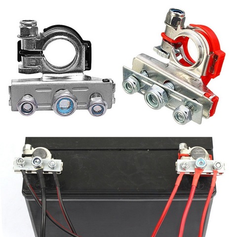 Terminales de batería para coche automotriz, 1 par de conectores de terminales de abrazadera de Cable de 12V y 24V ► Foto 1/6