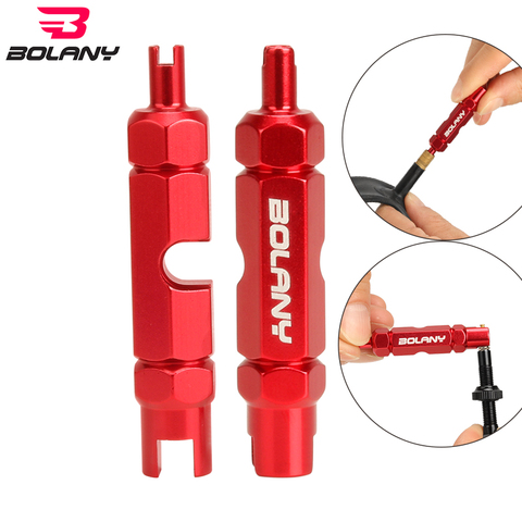 Bolany-llave de boquilla para neumáticos de bicicleta, herramienta multifuncional de núcleo de válvula, extracción portátil de doble cabezal, llave inglesa de desmontaje, reparación de bicicleta ► Foto 1/6