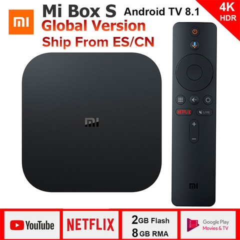 Xiaomi-Dispositivo de TV inteligente funda para TV Mi S, decodificador con Android 8,1, versión Global, 4K, HDR, cuatro núcleos, Bluetooth 4,2, dispositivo de TV inteligente, 2GB, DDR3 ► Foto 1/6