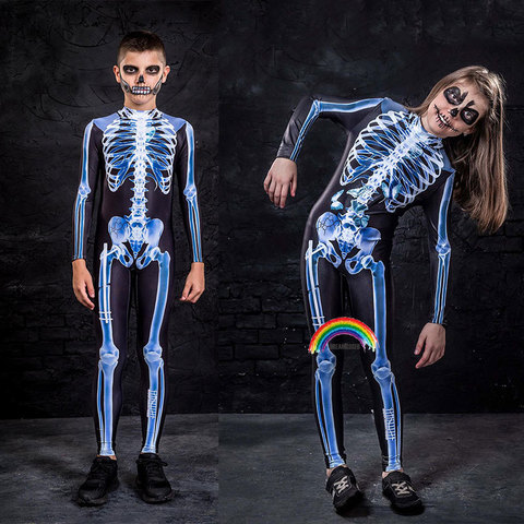 Disfraces de esqueleto de calavera para fiesta de Halloween, disfraz de monstruo aterrador, demonio, fantasma, parca, para niños y niñas, 2022 ► Foto 1/5