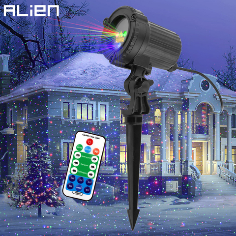 ALIEN RGB movimiento estático Puntos Estrella Navidad láser proyector de luz al aire libre jardín Holiday Xmas árbol decoración efecto mostrar luces ► Foto 1/6