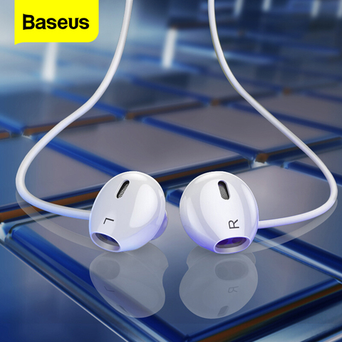 Auriculares con cable Baseus, auriculares con micrófono estéreo, sonido de bajos de 3,5mm, auriculares para iPhone, Samsung, Xiaomi ► Foto 1/6