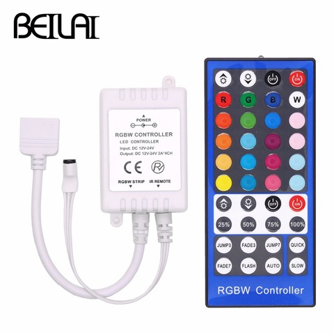 Controlador LED BEILAI 4 canales DC 12 V-24 V RGBW atenuador 40Key 5 pines IR Control remoto para SMD 5050 RGBW RGBWW tira de luz LED ► Foto 1/6