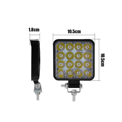 Barra de luz Led de 48w foco cuadrado de 16bar, luz de trabajo, todoterreno, 12V, 24V, para coche, camión, 4x4, 4WD, coche, SUV, ATV, novedad ► Foto 1/6