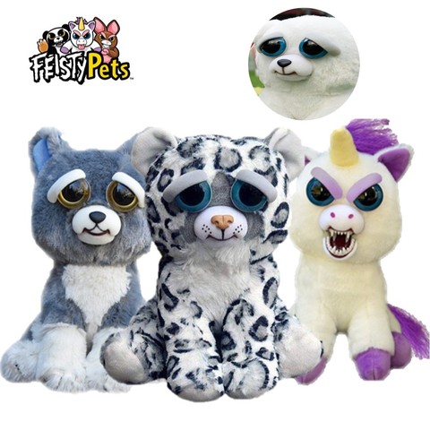 Feisty Pets, divertidos juguetes suaves cambiantes con cara para niños, Blancanieves, Leopardo de peluche, unicornio, animal enojado, perro, muñeca, oso, panda ► Foto 1/5