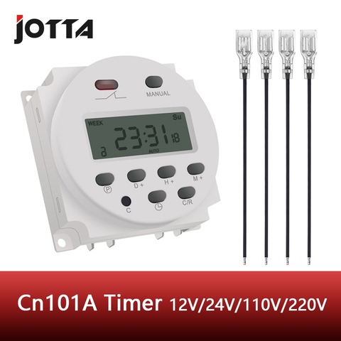 Interruptor de tiempo CN101A LCD 12V 24V 110V 220V relé de tiempo farola cartelera fuente de alimentación temporizador sin caja impermeable ► Foto 1/6