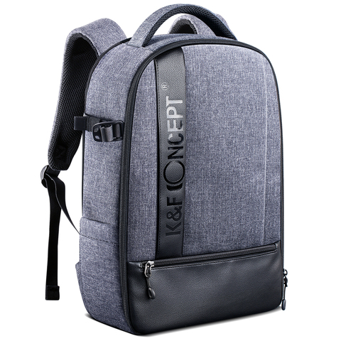 K & F Concept-mochila profesional para cámara, bolsa de fotografía impermeable de gran capacidad para cámaras DSLR, portátil de 15 pulgadas, trípode y lentes ► Foto 1/6