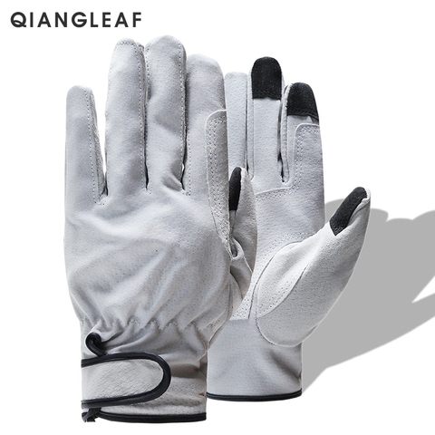 QIANGLEAF-guantes de Trabajos de soldadura ligeros divididos, resistentes al desgaste, para trabajadores, guante de cuero para trabajo, 321 ► Foto 1/6