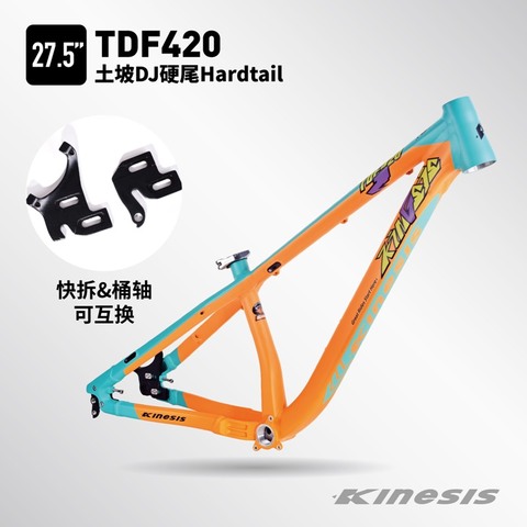 Marco de aluminio Kinesis TD420S Cuadro de bicicleta de montaña compatible con eje de rueda de 27,5 pulgadas/26 pulgadas/Marco de liberación rápida ► Foto 1/4