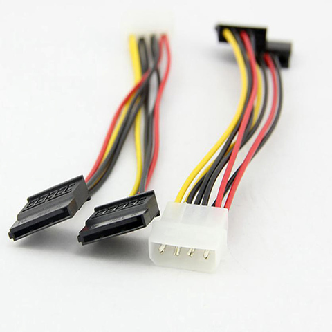 Adaptador de ordenador portátil nuevo 4Pin IDE Molex a 2 Serial ATA SATA Y Splitter Disco Duro Cable de alimentación Cable de ordenador ► Foto 1/4