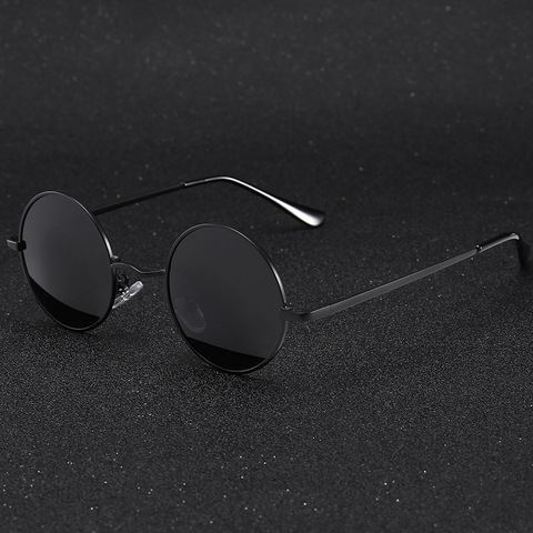 Gafas de sol polarizadas redondas para hombre y mujer, lentes de sol Retro de diseñador de marca, gafas con montura metálica para conducción UV400 ► Foto 1/5