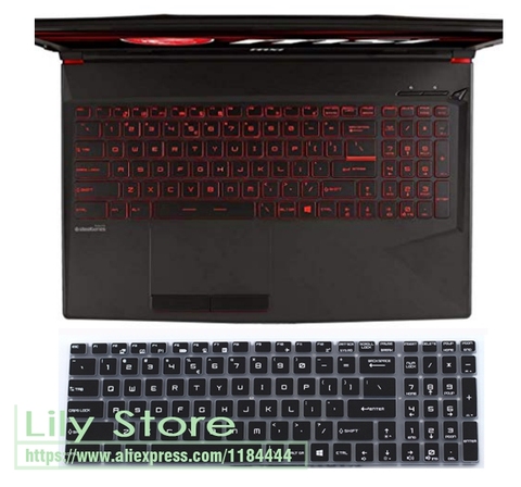 Funda de silicona para teclado MSI GT76 GE73 GL73 GE75 GP75 GL75 GF62 GV62 GF72 GL63 GE75 GF75 GT76 17,3 17 pulgadas ► Foto 1/6