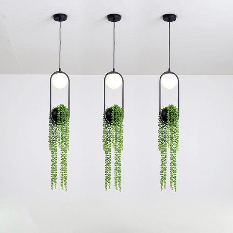 Luces colgantes Led modernas lámpara colgante de planta de estilo nórdico para dormitorio, comedor, restaurante, Bar, decoración, luminaria de hierro para el hogar, suspensión ► Foto 1/5