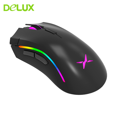 Ratón Gaming DELUX M625 PMW3360 RGB, ratón Gaming ergonómico con cable, ordenador con Sensor óptico Mause 12000 DPI, ratón de juego con 7 botones Usb para PC ► Foto 1/6