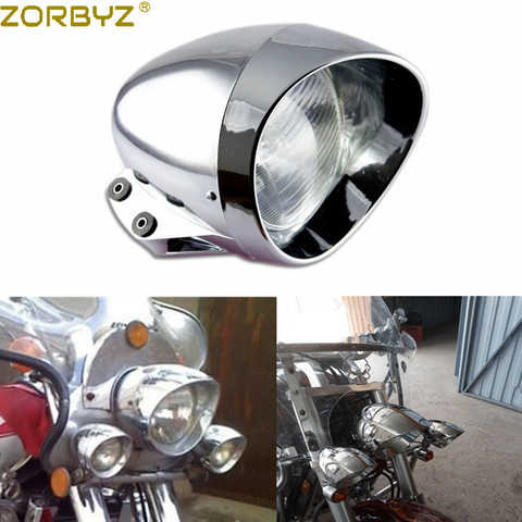 ZORBYZ-faro cromado para motocicleta, 6,5 