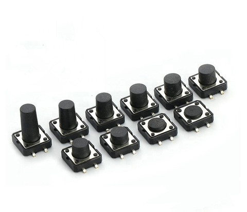 Interruptor de botón táctil 20 piezas PCB, Micro interruptor SMD de 4 pines, 12x12x4,3/5/6/7/8/9/10/11/12 MM, 12x12x4,3 MM, 12x12x5MM 12x12x6MM ► Foto 1/1