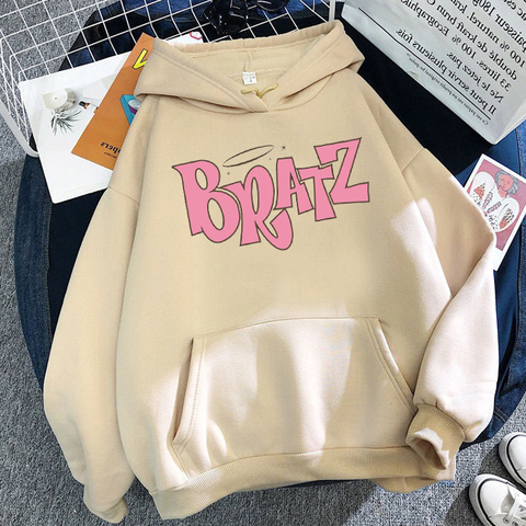 Bratz-Sudadera con estampado de letras para hombre y mujer, ropa para parte superior masculina, informal, con capucha, de manga larga, para Otoño e Invierno ► Foto 1/6