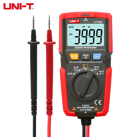 UNI-T-mini multímetro digital UT125C, probador de frecuencia de resistencia de capacitancia, protección de sobrecarga con herramienta de detección de zumbador, NCV ► Foto 1/6