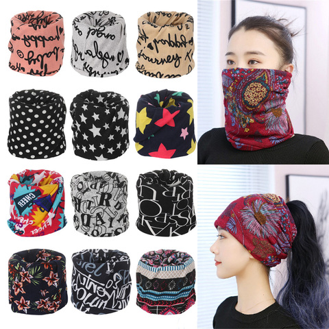 Bandana multiusos de otoño e invierno para mujer, cuello de redecilla que mantiene el calor, diadema para ciclismo, bufanda de anillo de cuello de algodón suave ► Foto 1/6