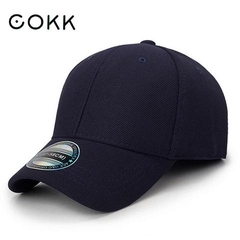 Sombrero de béisbol COKK para hombre y mujer, gorra completa ajustada con Cierre trasero, estilo camionero, color negro ► Foto 1/6