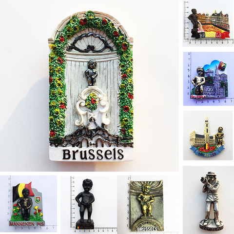 Imán de nevera de Bélgica y Brussels, recuerdos, estatua para Pee Manneken, pegatina magnética para decoración para refrigerador, ideas de regalo ► Foto 1/6