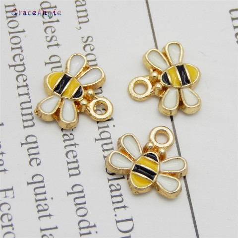 Gracegard-abalorio esmaltado de abeja para hacer joyas, pendientes, abalorios para pulsera o collar, 11mm, 10 Uds. ► Foto 1/6