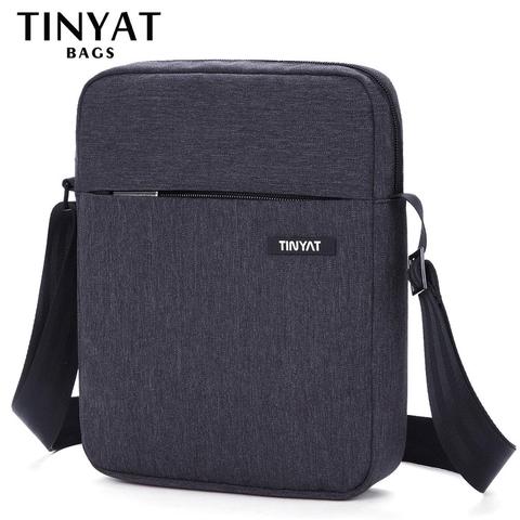 Bolso bandolera para hombre a prueba de golpes de TINYAT Paquete de bolsos de hombro con cremallera oculta para 9,7 'pad bolso de hombre mensajero de cuero de lona bolsas ► Foto 1/6